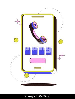 Receive sms code by phone modern onboarding illustration Stock Vector