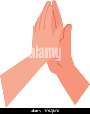 High five gesture color icon. Agreement symbol isolated on white background Stock Vector