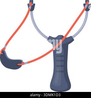 Slingshot cartoon icon. Hobby weapon with rubber band isolated on white background Stock Vector