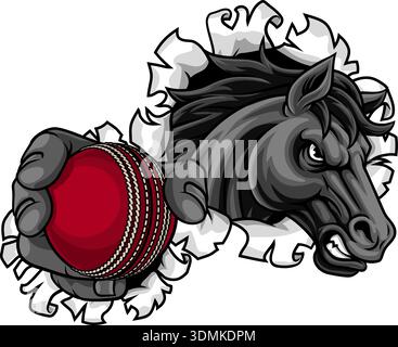 Horse Mustang Cricket Sports Team Mascot Stock Vector