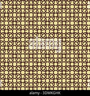 A repeating geometric design based on traditional Arabic and Islamic art, featuring interlocking circles and stars. The intricate lattice pattern Stock Vector
