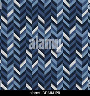 Blue Gradient Chevron Zigzag Seamless Pattern Vector Illustration eps. A modern graphic background suitable for textiles, fabric, wallpaper, and comme Stock Vector