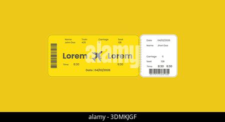 Airline ticket, Boarding pass design template, vector illustration. Stock Vector