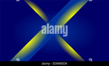 A minimalist, abstract, digital art in deep navy blue and yellow Stock Vector
