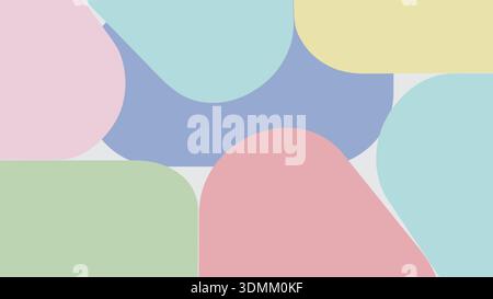 Rounded pastel shapes floating in soft geometric layout Stock Vector