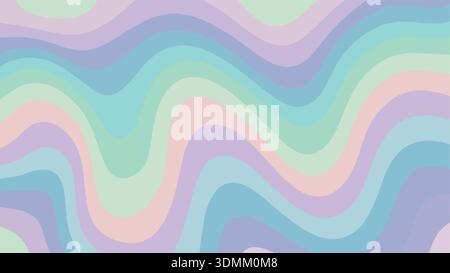 A colorful wavy pattern with pastel shades and smooth curves Stock Vector