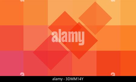 Vibrant pixelated artwork with red, orange, and pink hues in abstract composition Stock Vector