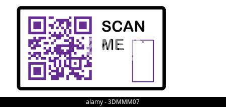 Scan me purple frame for qr. Purple line icons for scan button, ux, mobile apps designs. Stock Vector