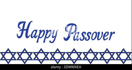 Festive vector banner with "Happy Passover" text and Star of David border Stock Vector