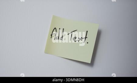 Add Text on Sticky Note Stock Photo