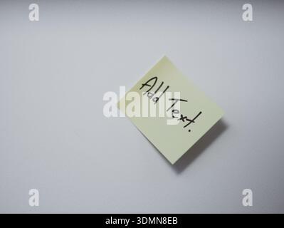 Add Text on Sticky Note Stock Photo