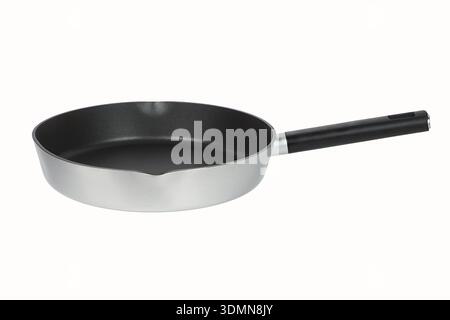 Black frying pan isolated on white background Stock Photo