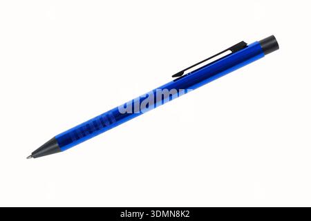 Blue ballpen isolated on white background Stock Photo