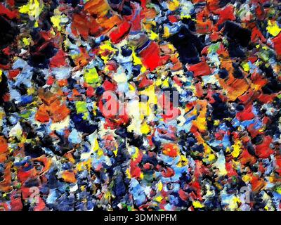 Set of color spots painted with brush strokes of different sizes. Stock Photo