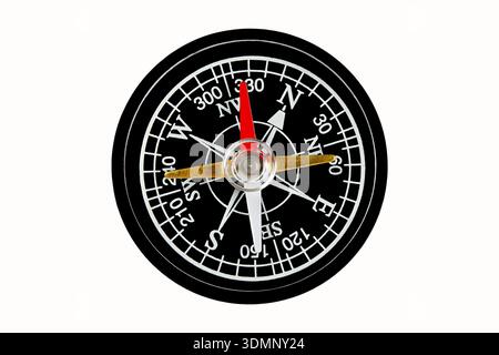 Magnetic compass isolated on white background Stock Photo