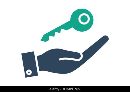 Ownership solid icon. Icon related to real estate. Residential elements vector illustration. transparent background Stock Vector