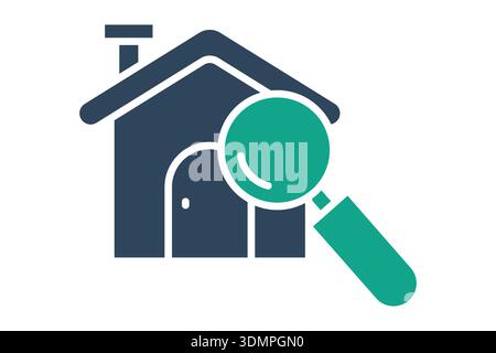 Inspection solid icon. Icon related to real estate. Residential elements vector illustration. transparent background Stock Vector