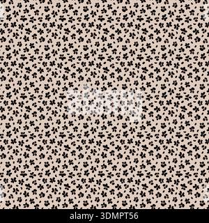 Seamless abstract animal skin pattern with black spots on a beige background. Elegant leopard or dalmatian print for fashion design Stock Vector