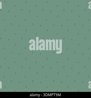 Seamless minimalist palm tree pattern on a turquoise background, featuring tiny tropical palm icons for modern summer textile and wallpaper designs Stock Vector