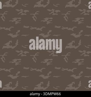 A high-quality seamless vector illustration of a classic brown camouflage pattern. This military-inspired desert camo texture is ideal for tactical ge Stock Vector