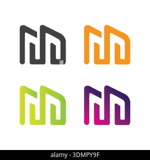 BM MB LETTER LOGO DESIGN VECTOR TEMPLATE Stock Vector