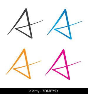 modern 4 color A letter logo design or icon vector Stock Vector