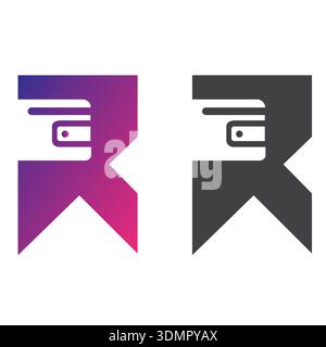 r tech logo design monogram logo modern logo design Stock Vector