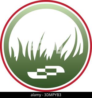 grass logo vector illustration design template Pro Vector Stock Vector