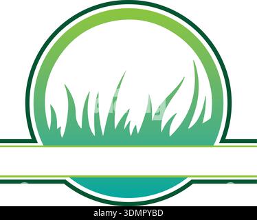 Natural Grass icon logo design vector template Pro Vector Stock Vector