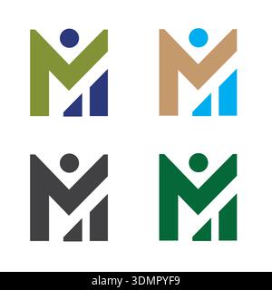 Initial Letter M Logo Template Design Stock Vector