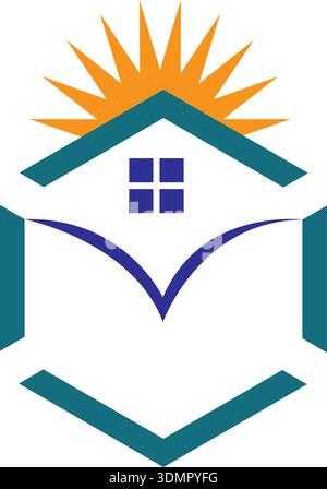 local home solar energy logo design template. solar tech logo designs Stock Vector