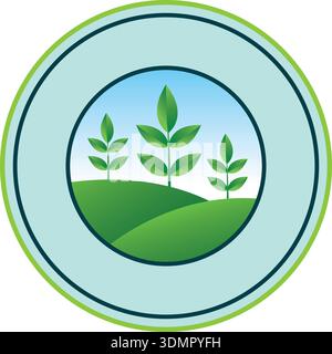 Organic fertilizer creative emblem for logo template - farming agriculture useful component - naturally occurring organic wastes. Isolated emblem Stock Vector