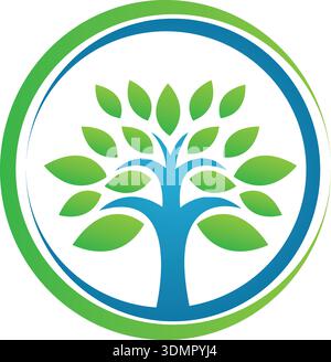 Simple silhouette circle and tree logo vector icons Pro Vector Stock Vector