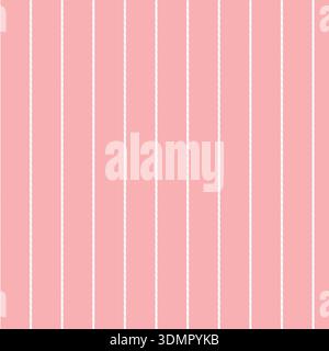 Minimalist pink and white vertical stripe pattern. Seamless thin rope line background vector illustration for elegant feminine fashion, nursery wallpa Stock Vector
