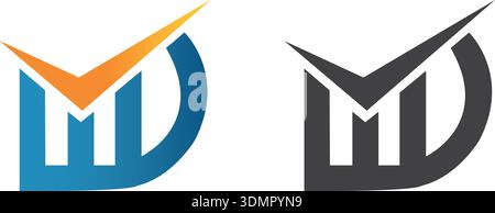 M Letter and M font icon set, Logo Template Free Vector Stock Vector