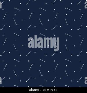 Abstract white dots and lines pattern on a dark blue background. Seamless minimalist geometric vector illustration for sophisticated Hoki, modern Stock Vector