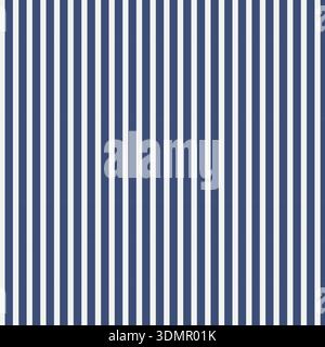 Seamless vertical stripe pattern in navy blue and white. High-contrast geometric vector illustration for classic nautical fashion, elegant wallpaper, Stock Vector