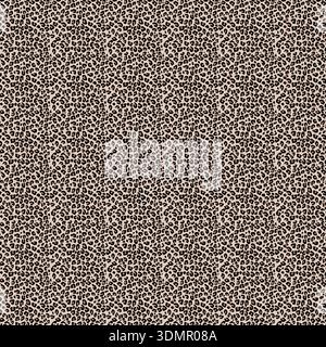 Classic seamless leopard print pattern featuring a realistic animal fur texture in beige and black. Wild cat skin vector illustration for luxury fashi Stock Vector