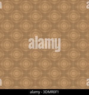 Mandala sunburst pattern in brown and beige. Seamless circular motif grid vector illustration for bohemian-style wallpaper, traditional ethnic textile Stock Vector