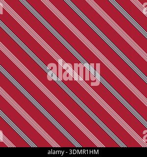 Seamless diagonal multi-stripe pattern with bold red, white, and navy triple lines for modern geometric design and abstract textile texture Stock Vector