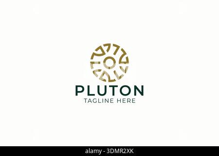 Modern Abstract Golden Emblem Logo Design for Business Brand Identity Stock Vector