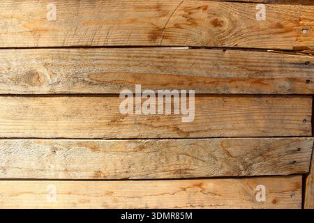 Texture of wooden boards with nails for the background. Stock Photo