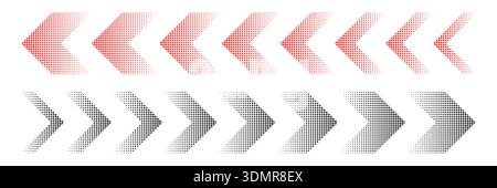 Halftone moving arrow representing speed, acceleration, fast vector illustration Stock Vector