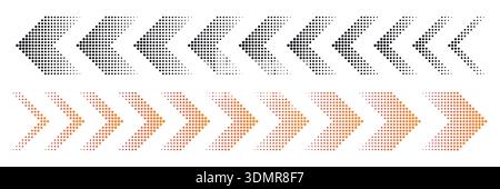 Halftone moving arrow representing speed, acceleration, fast vector illustration Stock Vector