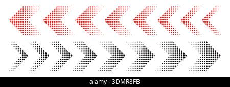 Halftone moving arrow representing speed, acceleration, fast vector illustration Stock Vector