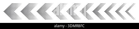 Halftone moving arrow representing speed, acceleration, fast vector illustration Stock Vector
