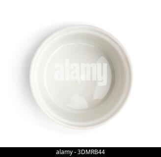 Empty ceramic ramekin isolated on white background Stock Photo