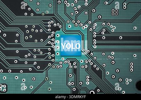 YOLO AI deep learning computer vision technology concept Stock Photo
