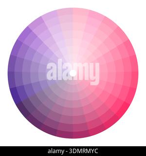 Professionalized reddish wheel. Circularity palettes Vector. Graduated spectrums charts. Comprehensive gradients guidebook Stock Vector