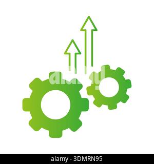 Efficiency growth icon. Productivity increase Vector. Success progress symbol. Professional optimization systems. Stock Vector
